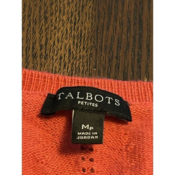 Talbots Women’s Sweater Pink Fuschia V-Neck Size Medium Petite PM Stretch Top - Picture 9 of 16